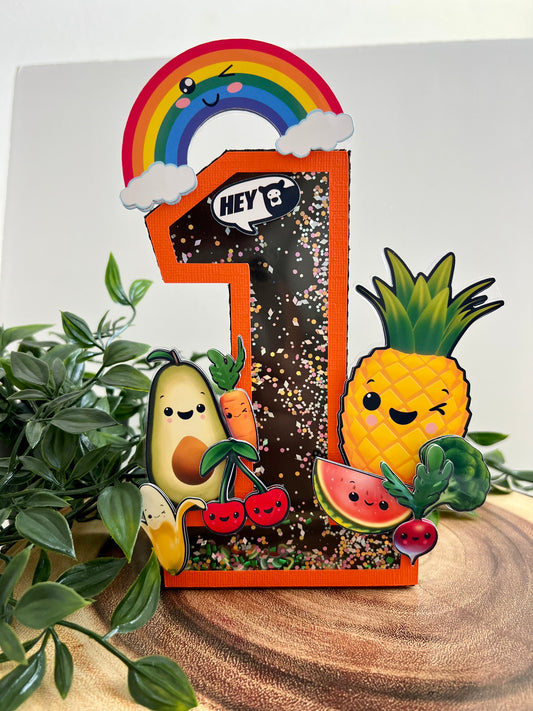 Decoração de Festa Numeração Sensorial Hey Bear. UM 3D. Letras de decoração de festa de aniversário 3D