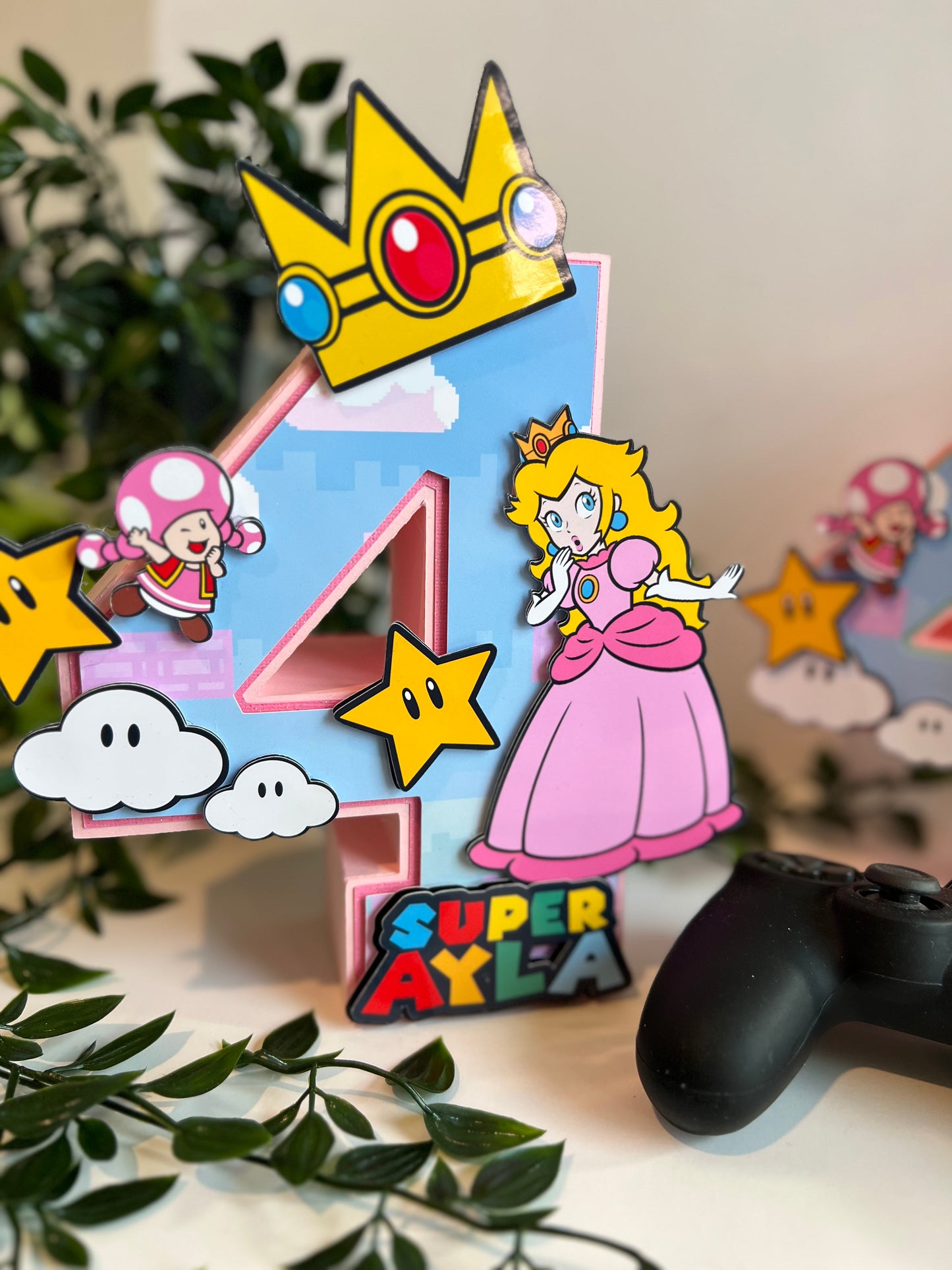 Princess 3D letters / Princess Peach Birthday Decorations / Princess Peach Party / Super Mario Birthday / Girls 3D Letters