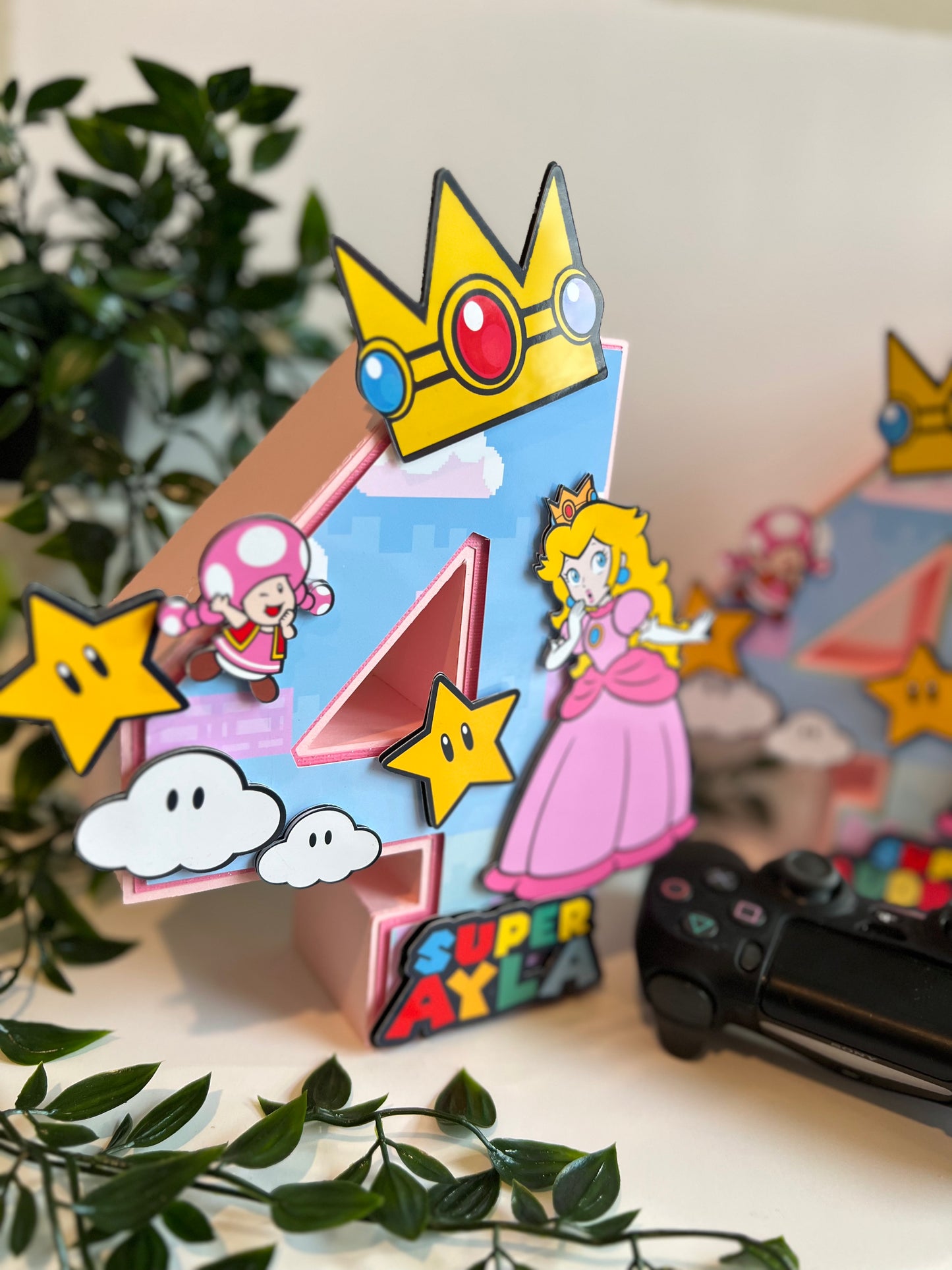 Princess 3D letters / Princess Peach Birthday Decorations / Princess Peach Party / Super Mario Birthday / Girls 3D Letters