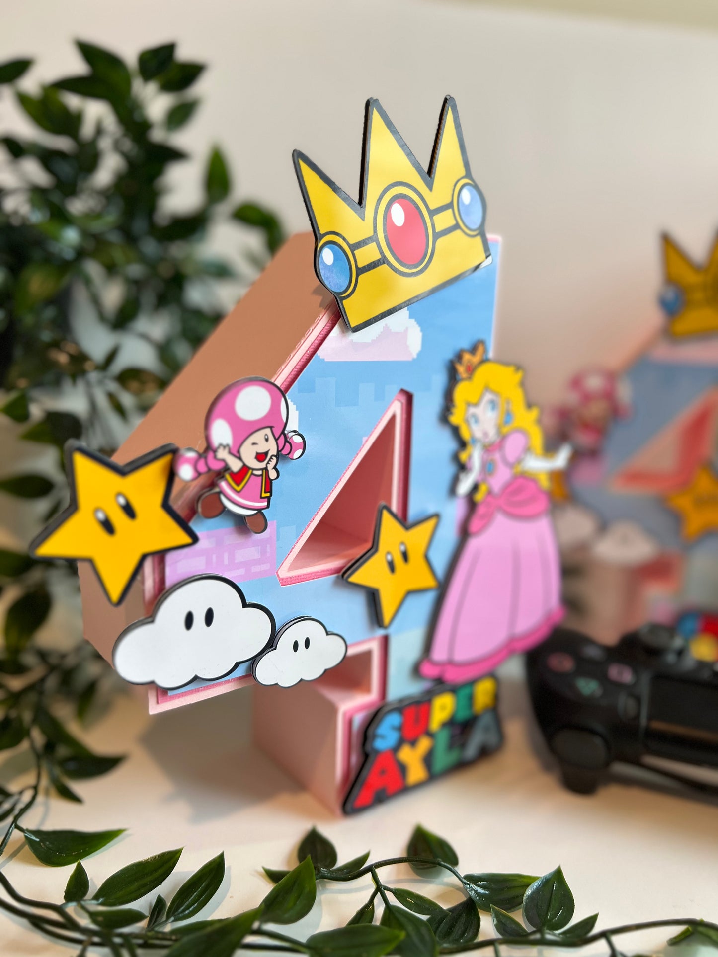 Princess 3D letters / Princess Peach Birthday Decorations / Princess Peach Party / Super Mario Birthday / Girls 3D Letters