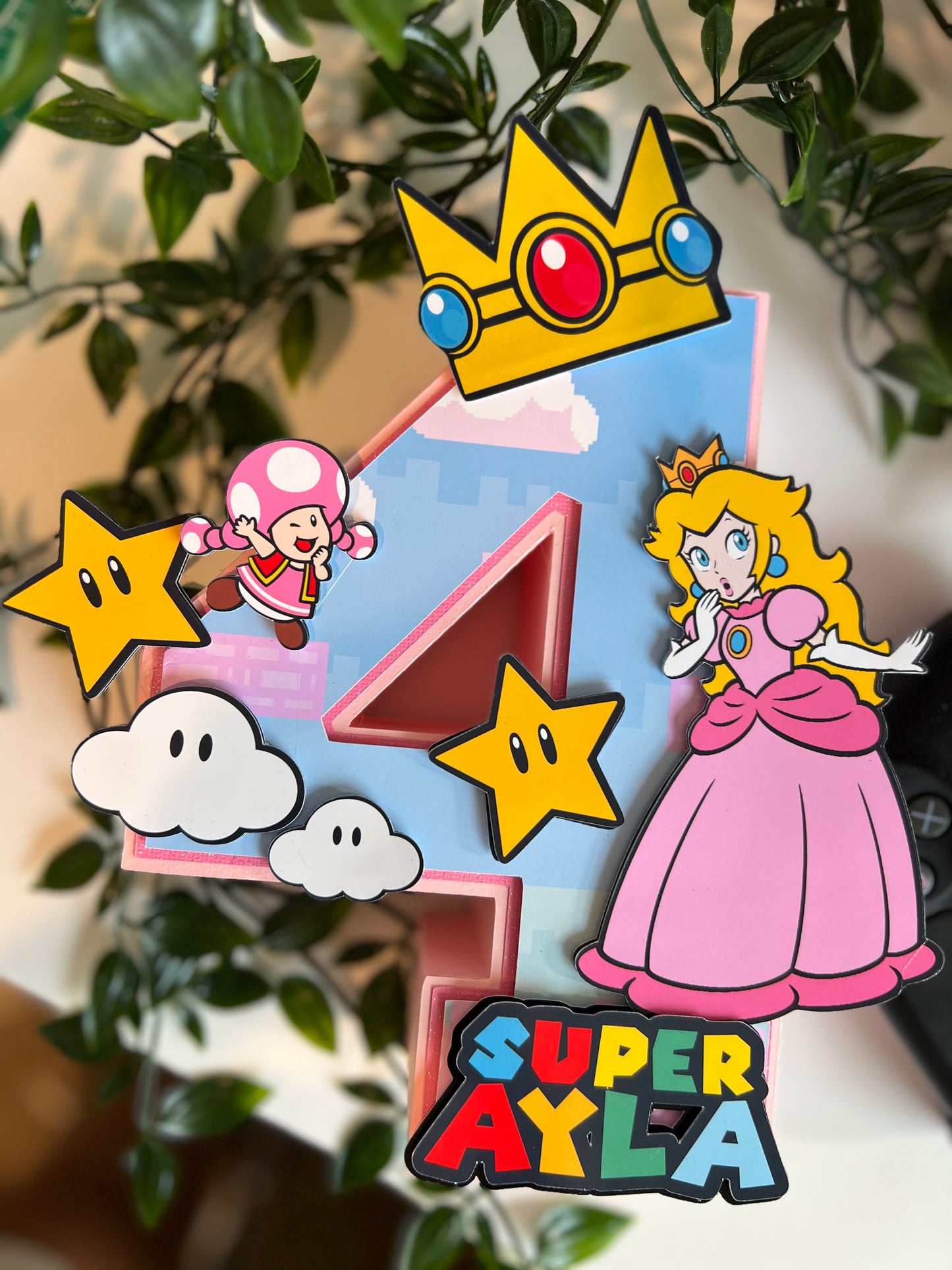 Princess 3D letters / Princess Peach Birthday Decorations / Princess Peach Party / Super Mario Birthday / Girls 3D Letters