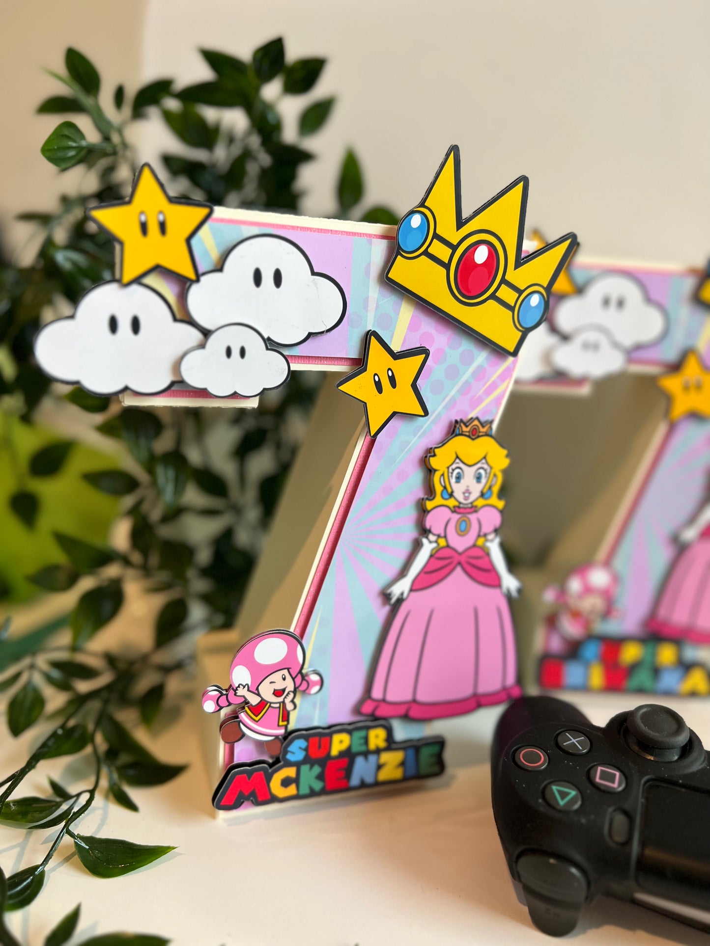 Princess 3D letters / Princess Peach Birthday Decorations / Princess Peach Party / Super Mario Birthday / Girls 3D Letters