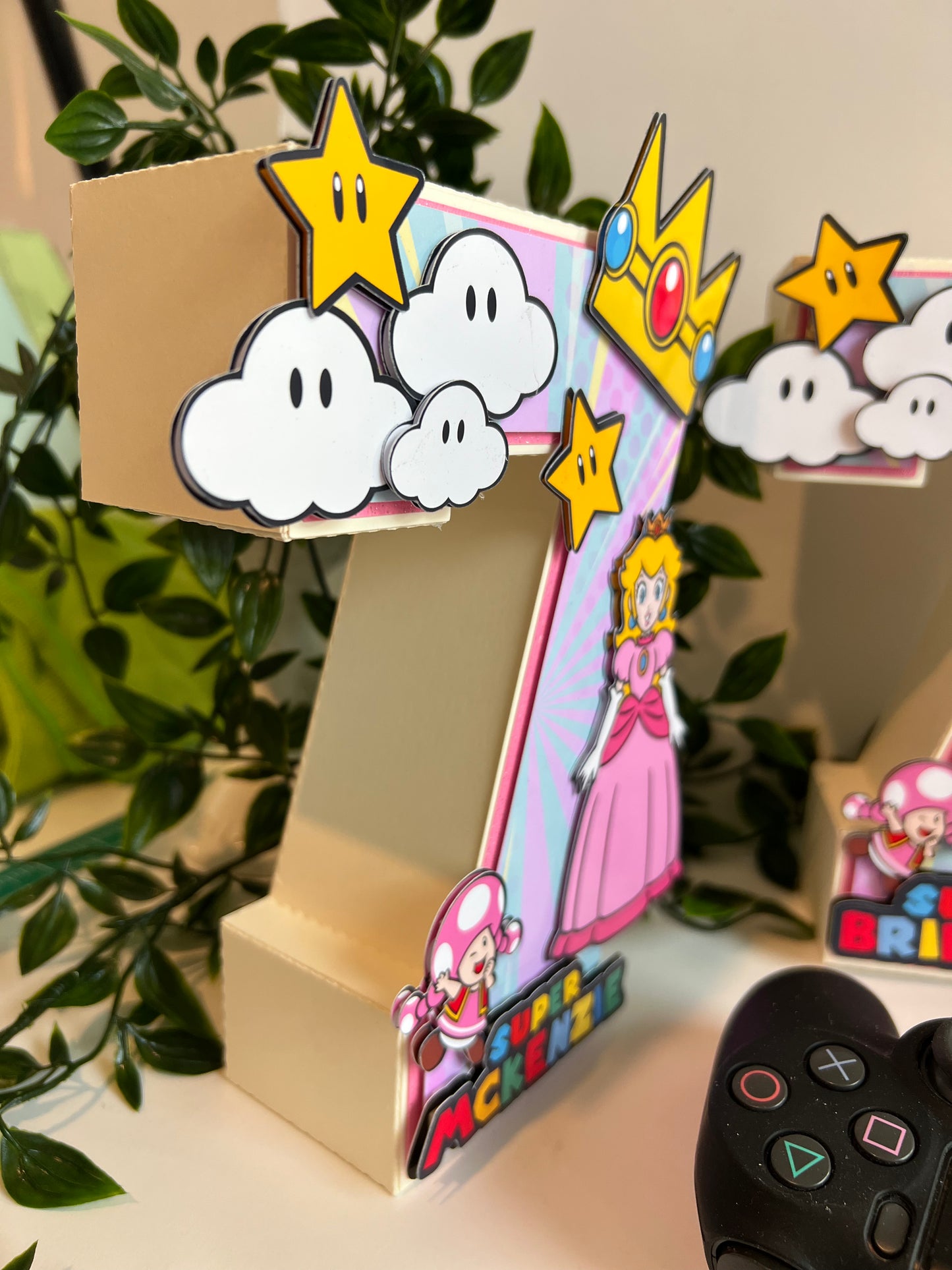 Princess 3D letters / Princess Peach Birthday Decorations / Princess Peach Party / Super Mario Birthday / Girls 3D Letters