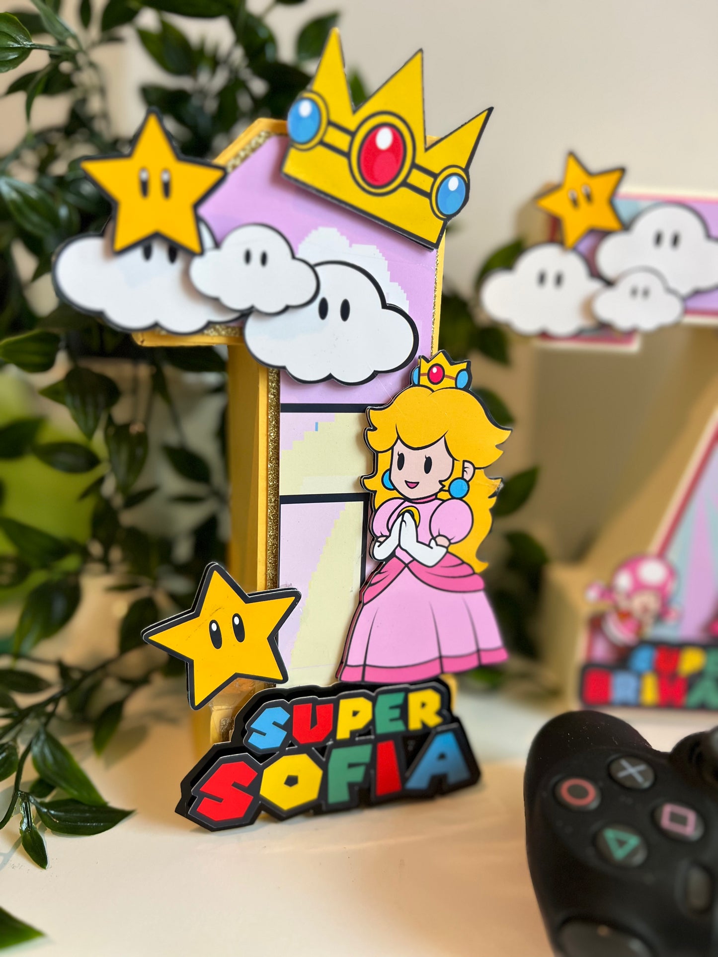 Princess 3D letters / Princess Peach Birthday Decorations / Princess Peach Party / Super Mario Birthday / Girls 3D Letters