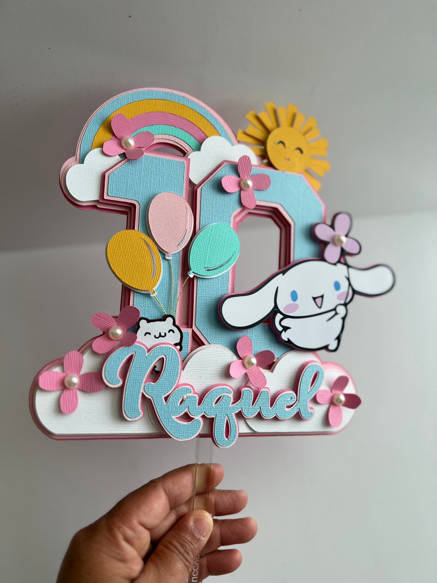 Topper de bolo de rolo de canela/festa de rolo de canela/Decoração de rolo de canela
