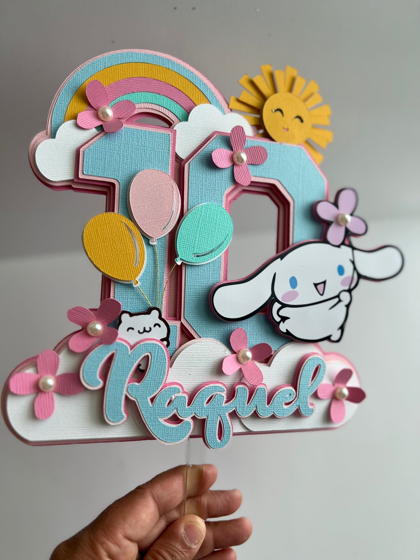 Topper de bolo de rolo de canela/festa de rolo de canela/Decoração de rolo de canela