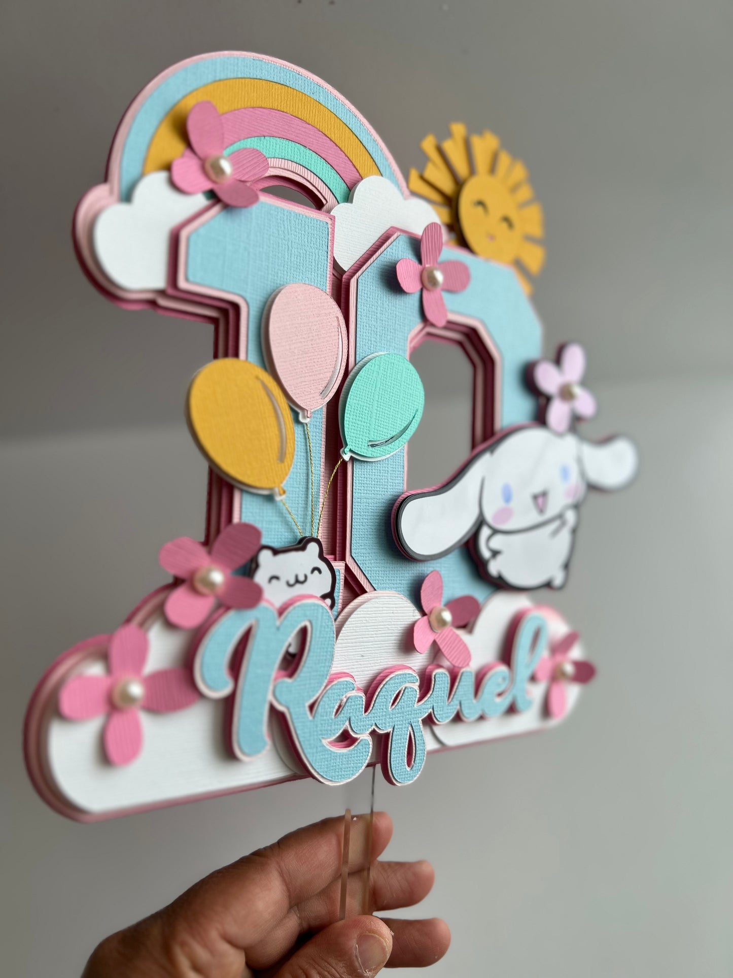 Topper de bolo de rolo de canela/festa de rolo de canela/Decoração de rolo de canela