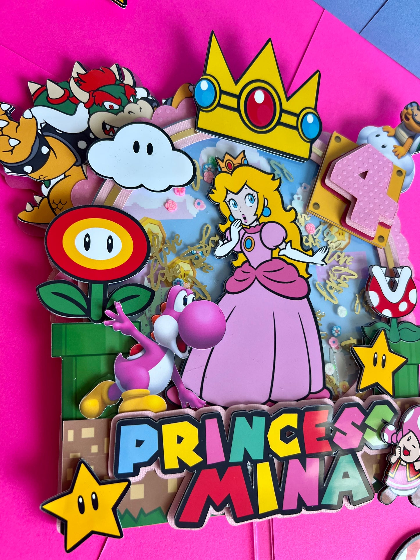 Topper de Bolo Princesa Peach - Decoração Princesa Peach - Aniversário Princesa Peach - Topper de Bolo Princesa Menina