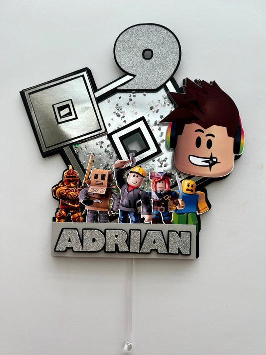Roblox Cake Topper - Roblox Decorations - Roblox Shake Cake Topper - Birthday Decorations 3D - Roblox colors 2022 - Roblox Party.