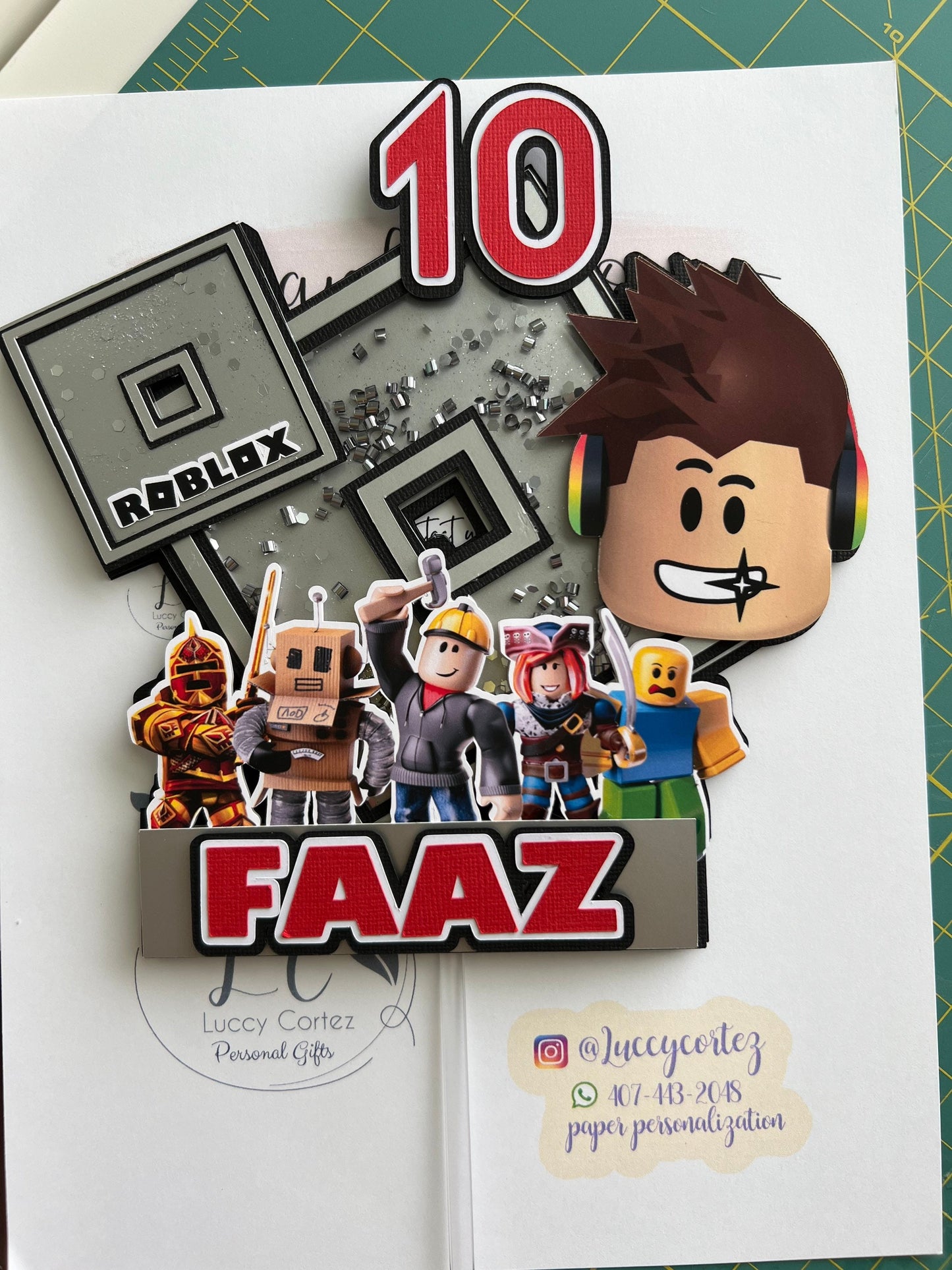 Roblox Cake Topper - Roblox Decorations - Roblox Shake Cake Topper - Birthday Decorations 3D - Roblox colors 2022 - Roblox Party.