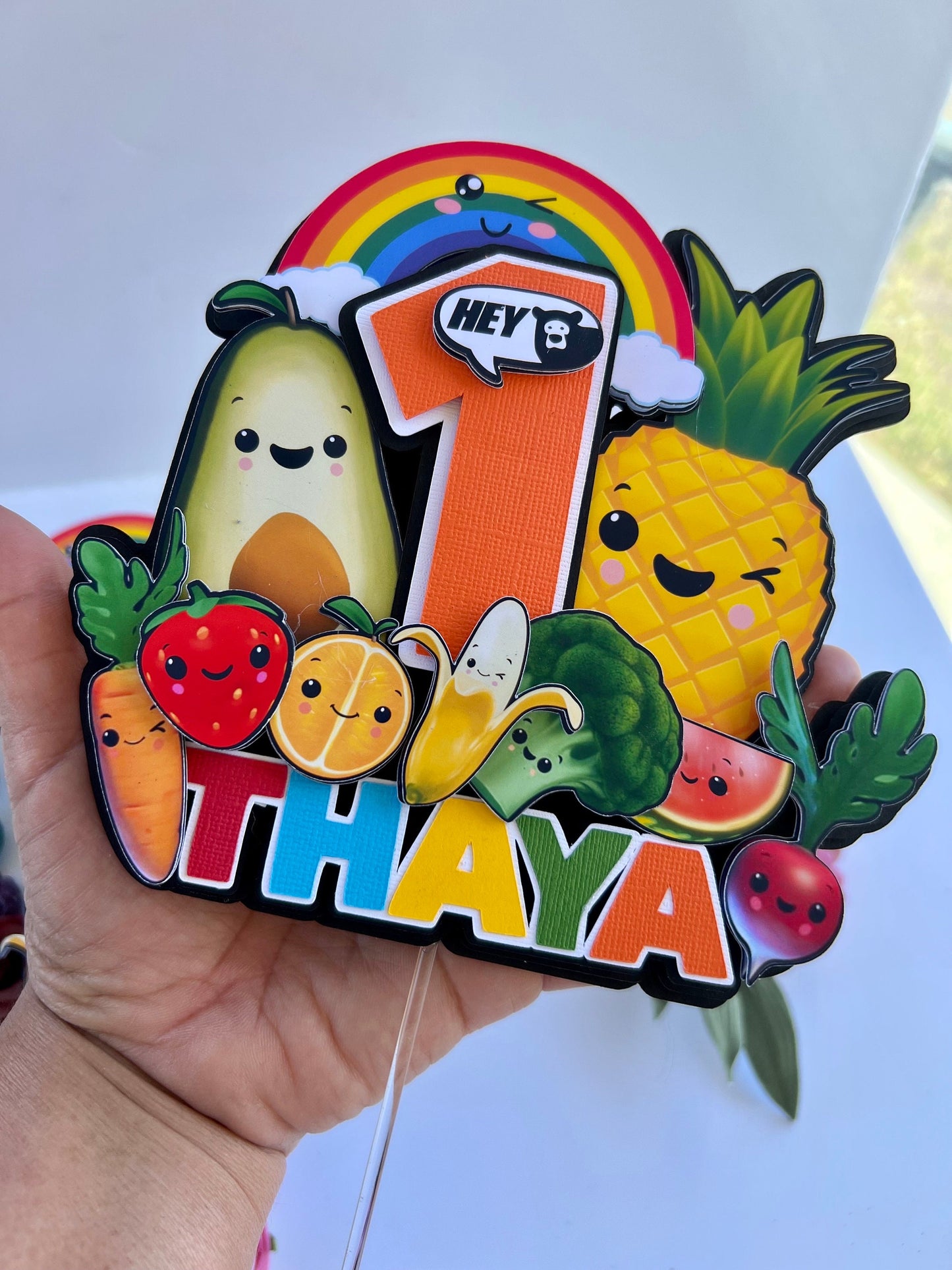 Hey Bear Sensory Cake Topper | Hey Bear Happy Birthday | Hey Bear smash Party | Cake Topper for Kids | Birthday Decor | Kids Birthday
