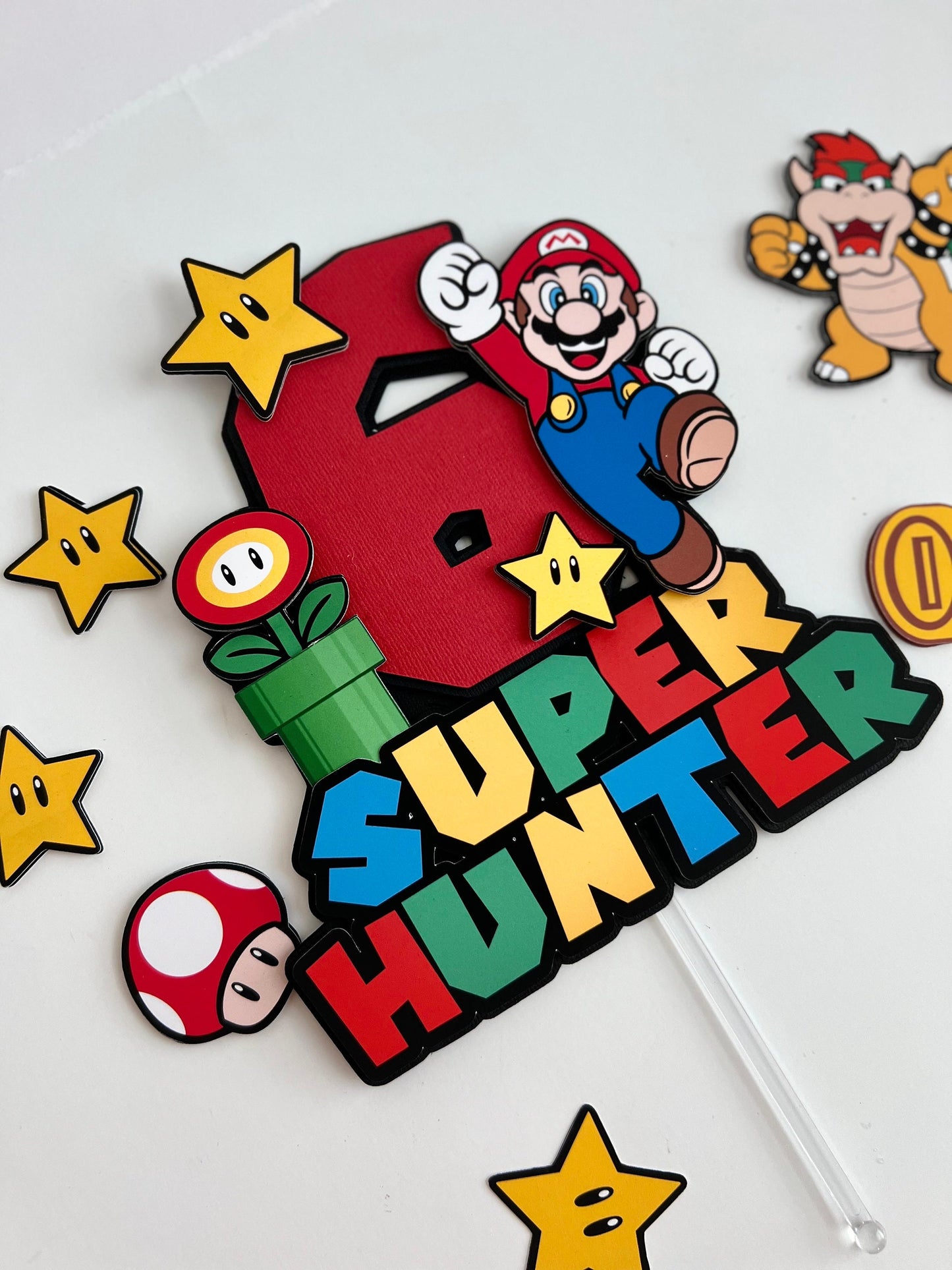 Super Mario Inspired cake topper - Luigi cake topper - Mario and Luigi cake topper- Mario cake decor
