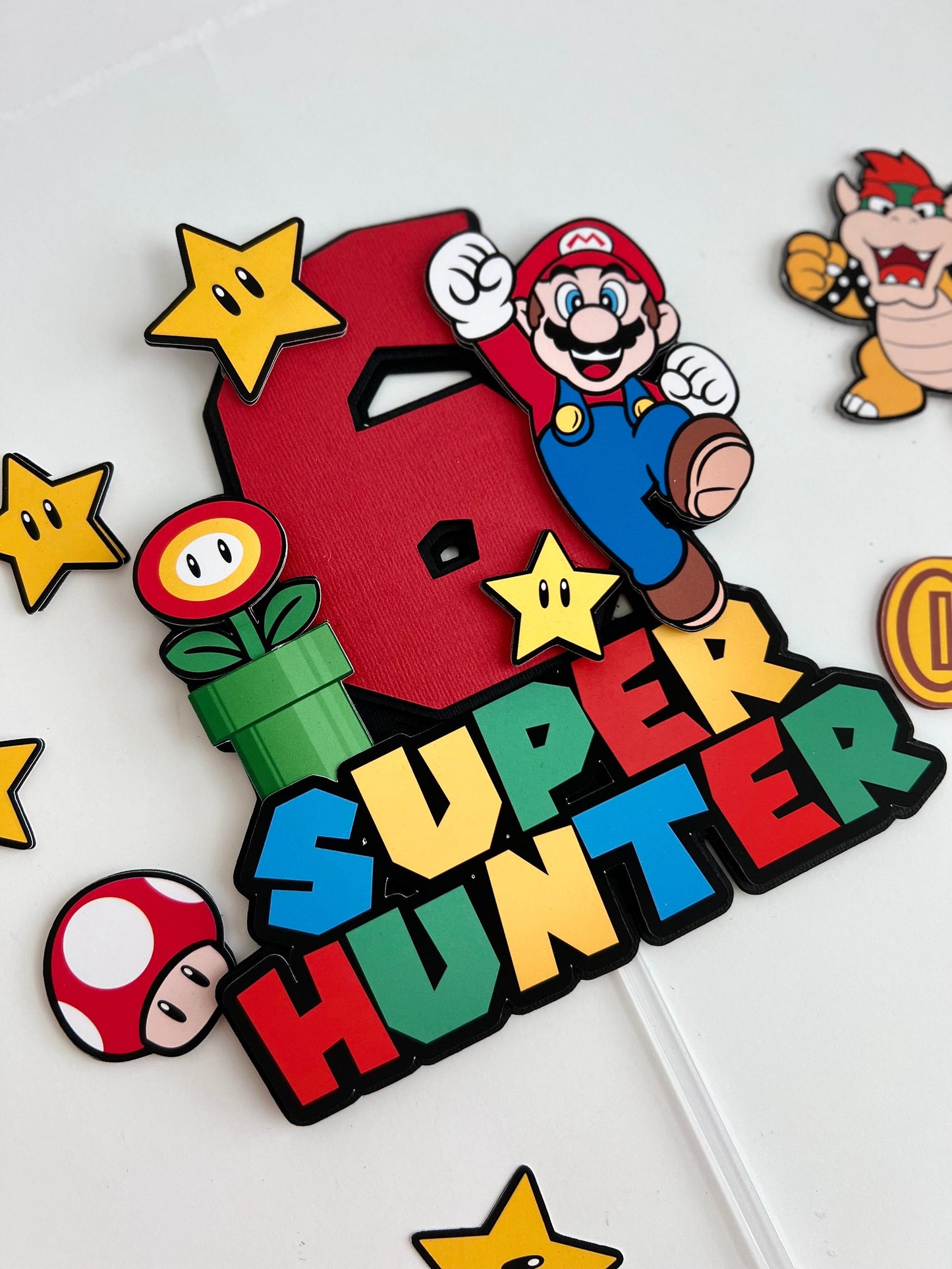 Super Mario Inspired cake topper - Luigi cake topper - Mario and Luigi cake topper- Mario cake decor