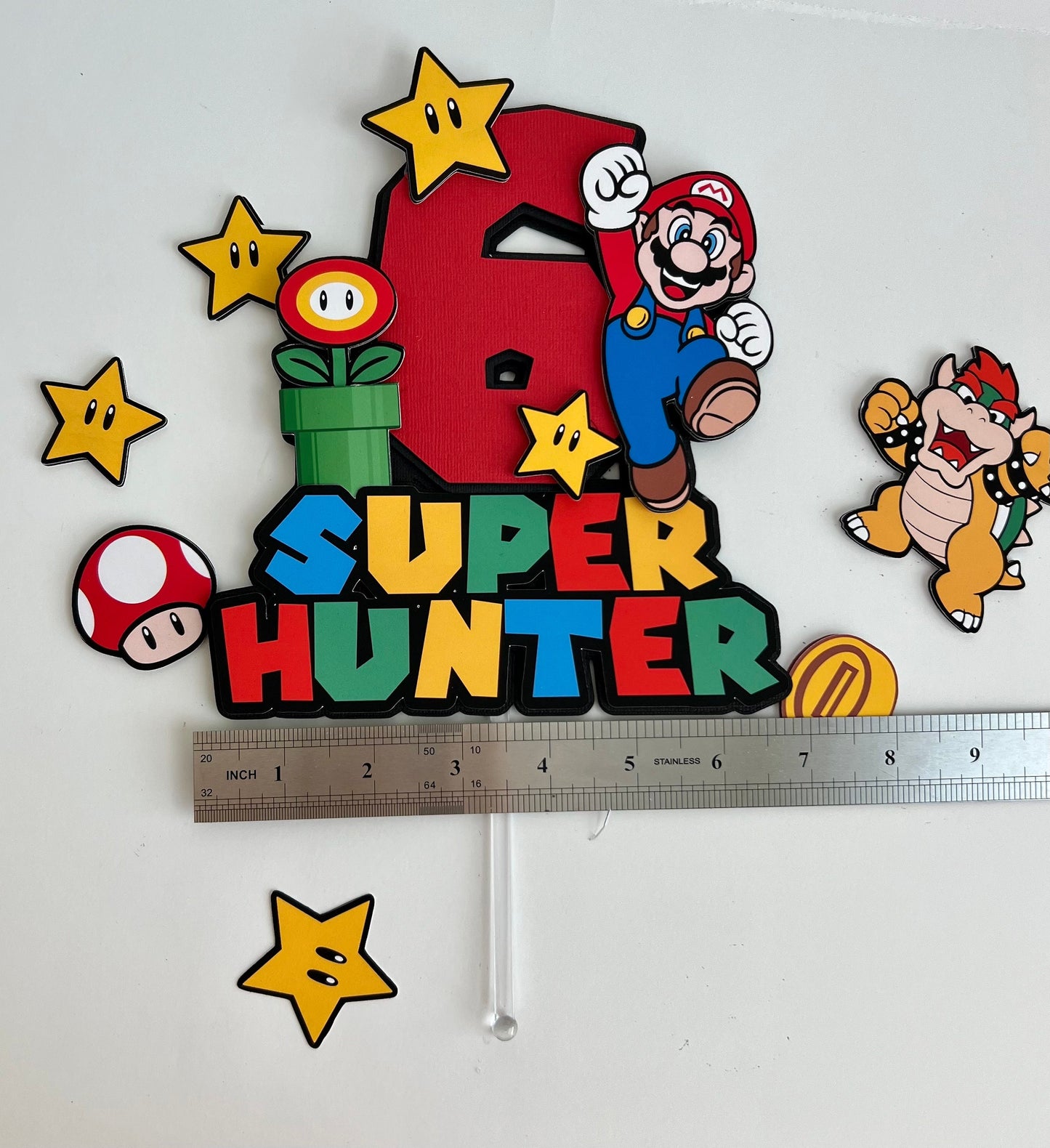 Super Mario Inspired cake topper - Luigi cake topper - Mario and Luigi cake topper- Mario cake decor