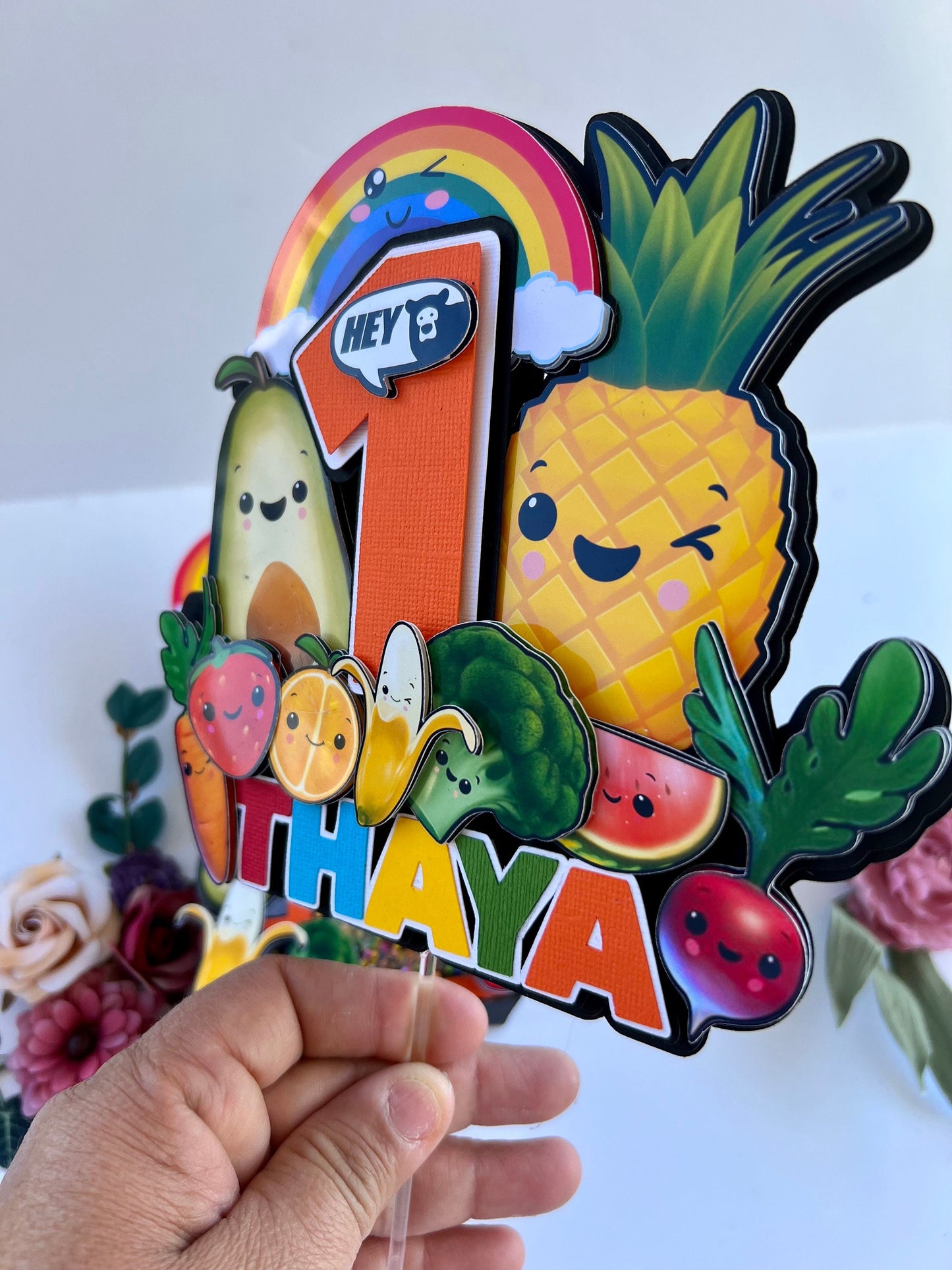 Hey Bear Sensory Cake Topper | Hey Bear Happy Birthday | Hey Bear smash Party | Cake Topper for Kids | Birthday Decor | Kids Birthday