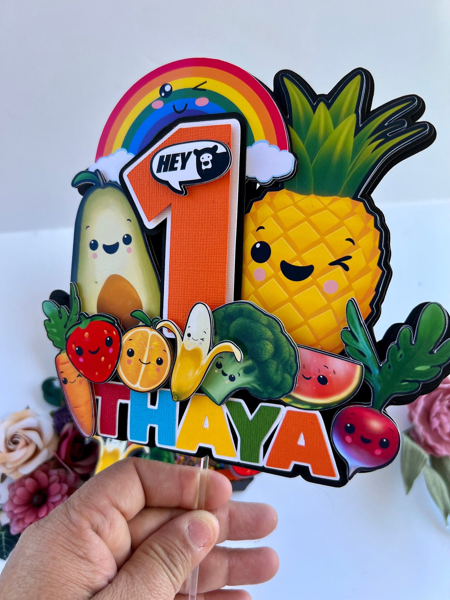Hey Bear Sensory Cake Topper | Hey Bear Happy Birthday | Hey Bear smash Party | Cake Topper for Kids | Birthday Decor | Kids Birthday