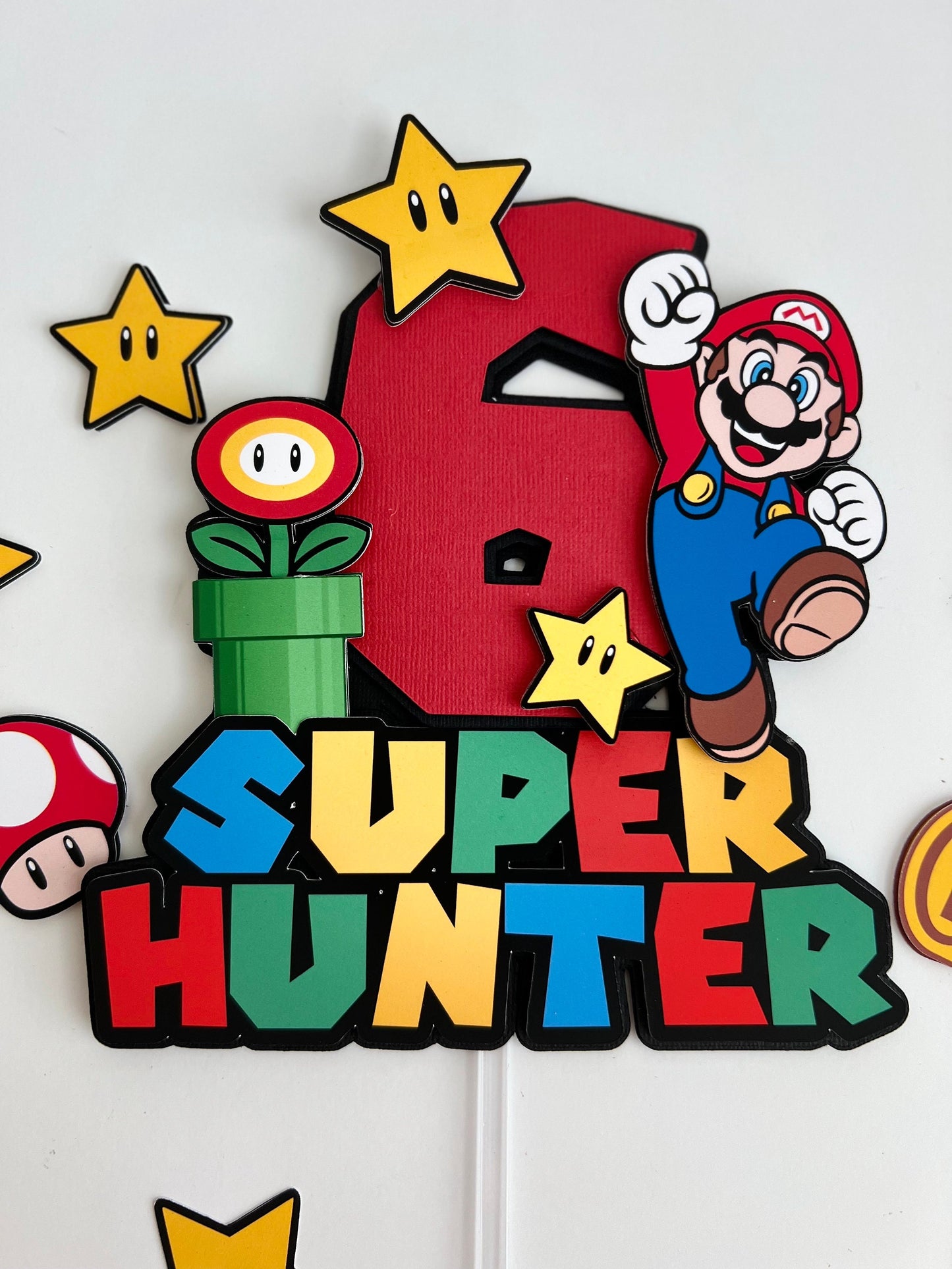 Super Mario Inspired cake topper - Luigi cake topper - Mario and Luigi cake topper- Mario cake decor
