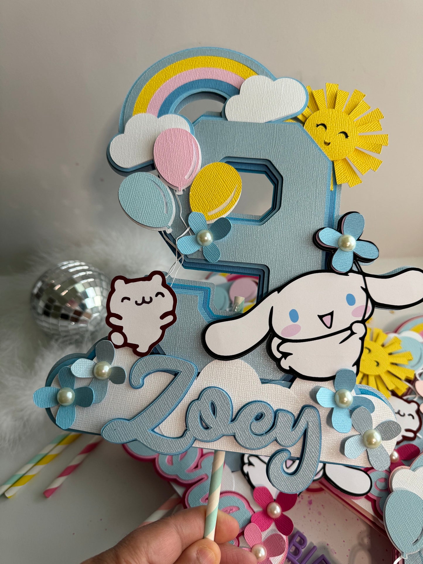 Cinnamon Cake Topper - Cinnamonroll Birthday Cake Topper - Cinnamon Rolls Party - Cinnamon Girls Cake Topper - Girl Birthday Decor