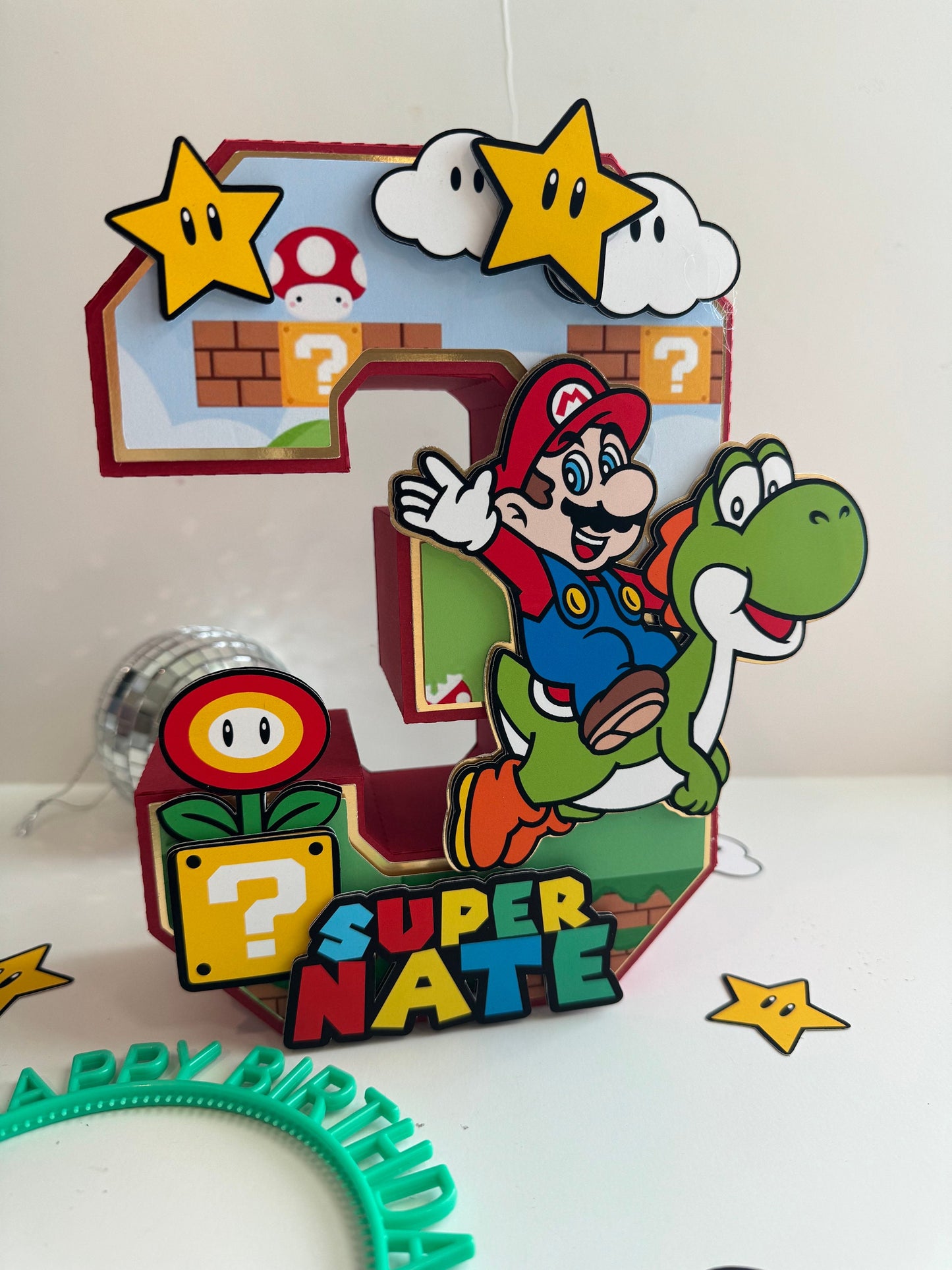 Super Mario 3D letters / Mario Brothers Birthday Decorations / Super Party / Mario Game Birthday / Boys and Girls 3D Large Number