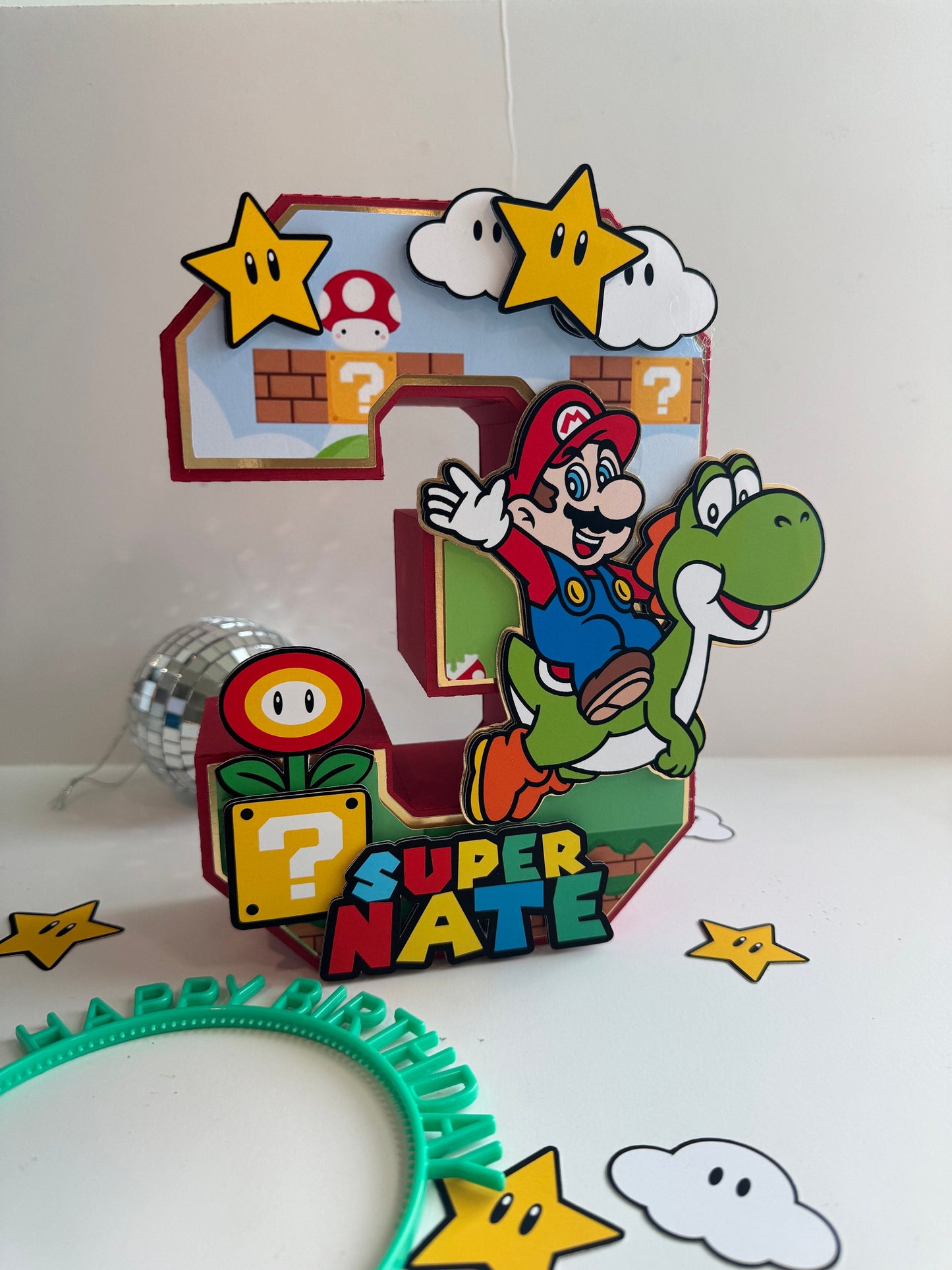 Super Mario 3D letters / Mario Brothers Birthday Decorations / Super Party / Mario Game Birthday / Boys and Girls 3D Large Number