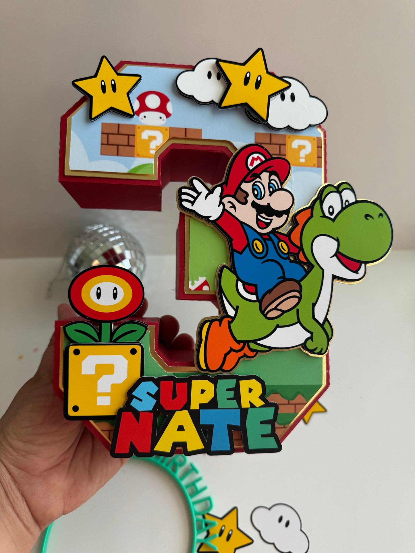 Super Mario 3D letters / Mario Brothers Birthday Decorations / Super Party / Mario Game Birthday / Boys and Girls 3D Large Number