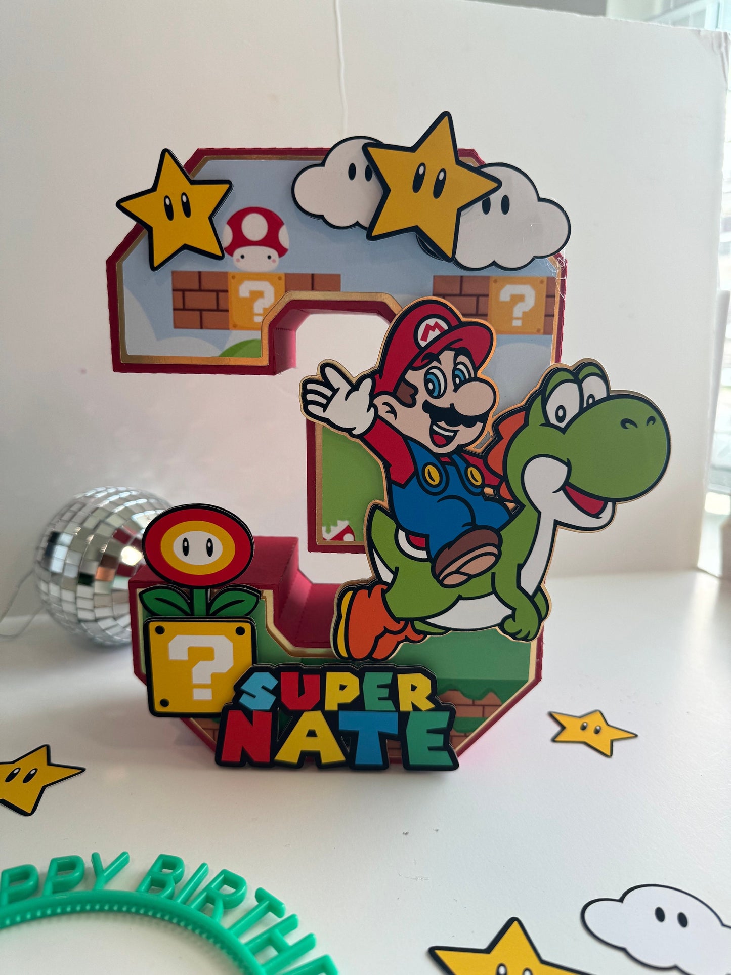 Super Mario 3D letters / Mario Brothers Birthday Decorations / Super Party / Mario Game Birthday / Boys and Girls 3D Large Number