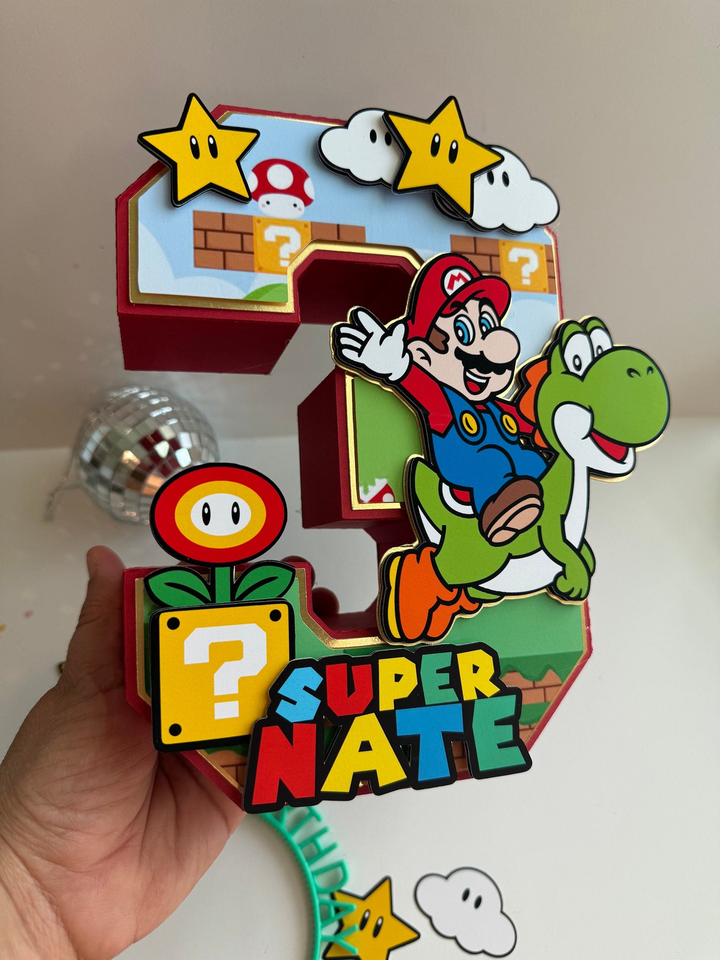 Super Mario 3D letters / Mario Brothers Birthday Decorations / Super Party / Mario Game Birthday / Boys and Girls 3D Large Number