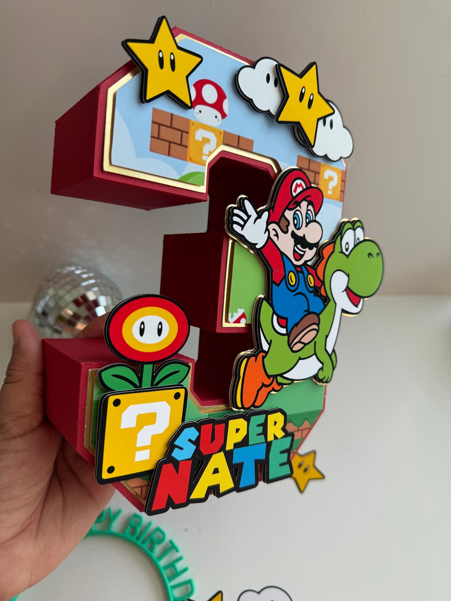 Super Mario 3D letters / Mario Brothers Birthday Decorations / Super Party / Mario Game Birthday / Boys and Girls 3D Large Number