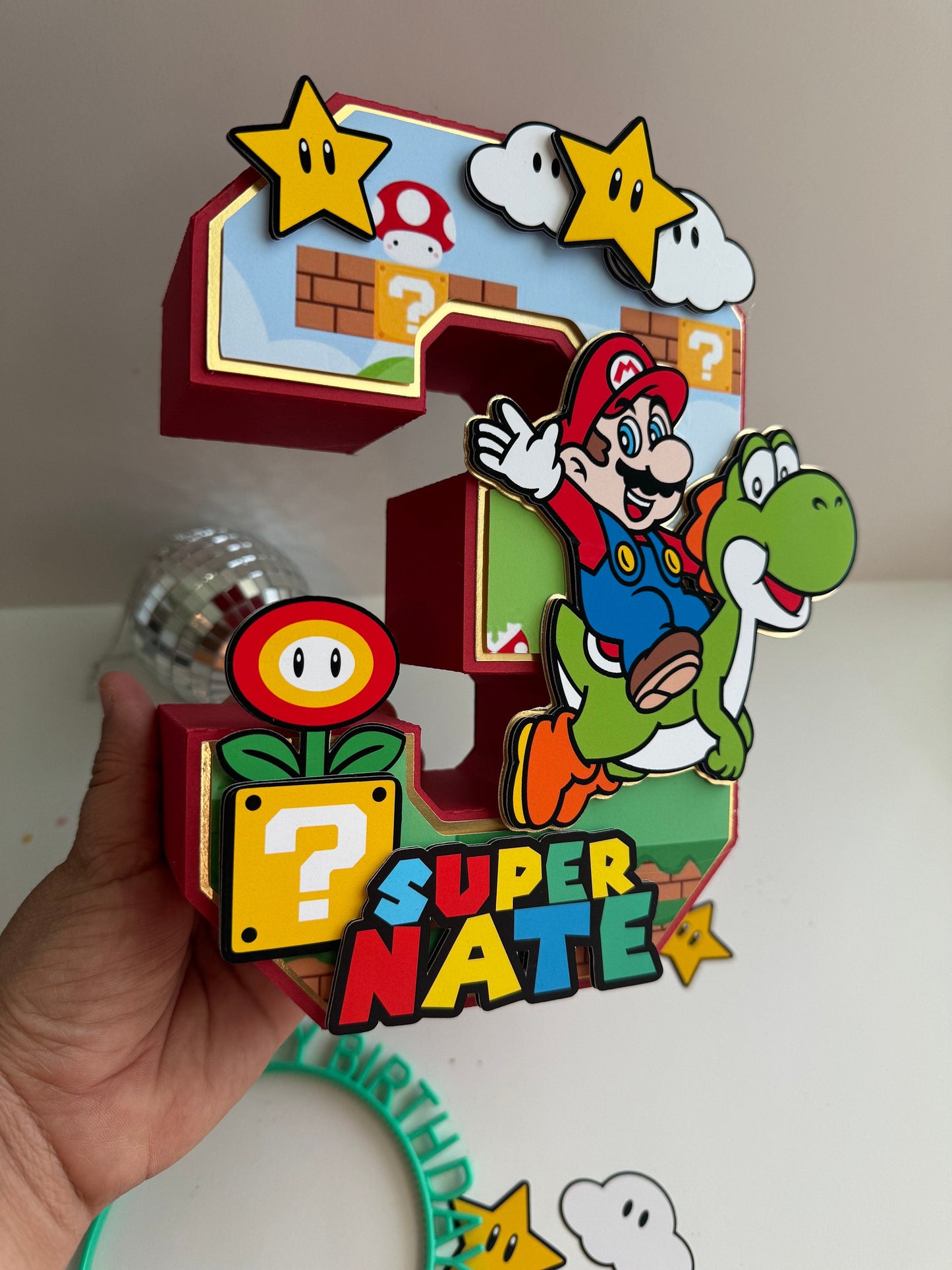 Super Mario 3D letters / Mario Brothers Birthday Decorations / Super Party / Mario Game Birthday / Boys and Girls 3D Large Number