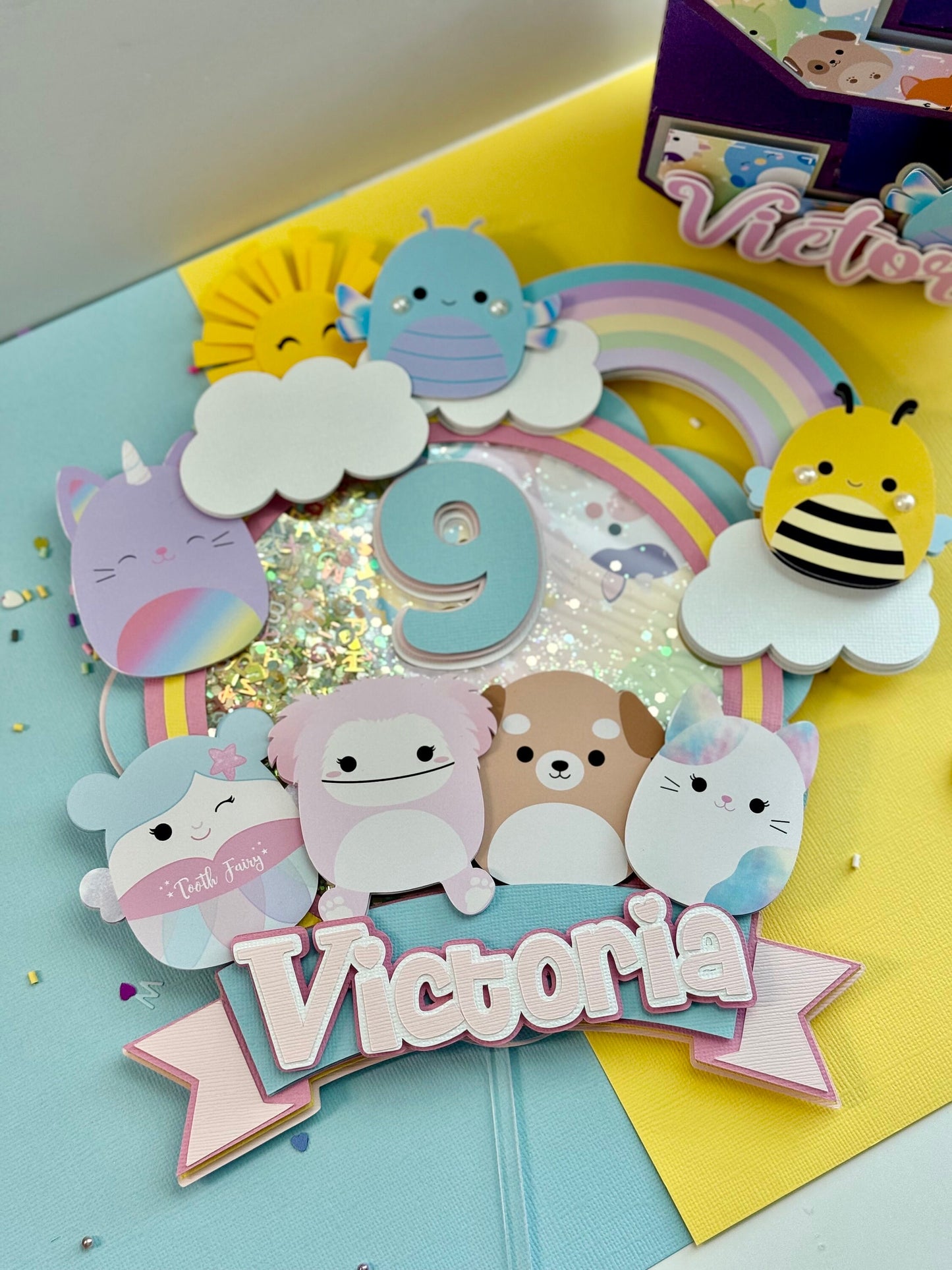 Squishmallows Theme Cake Topper | Cute Plush Animal Cake Topper | Birthday Cake Topper | Party Decoration