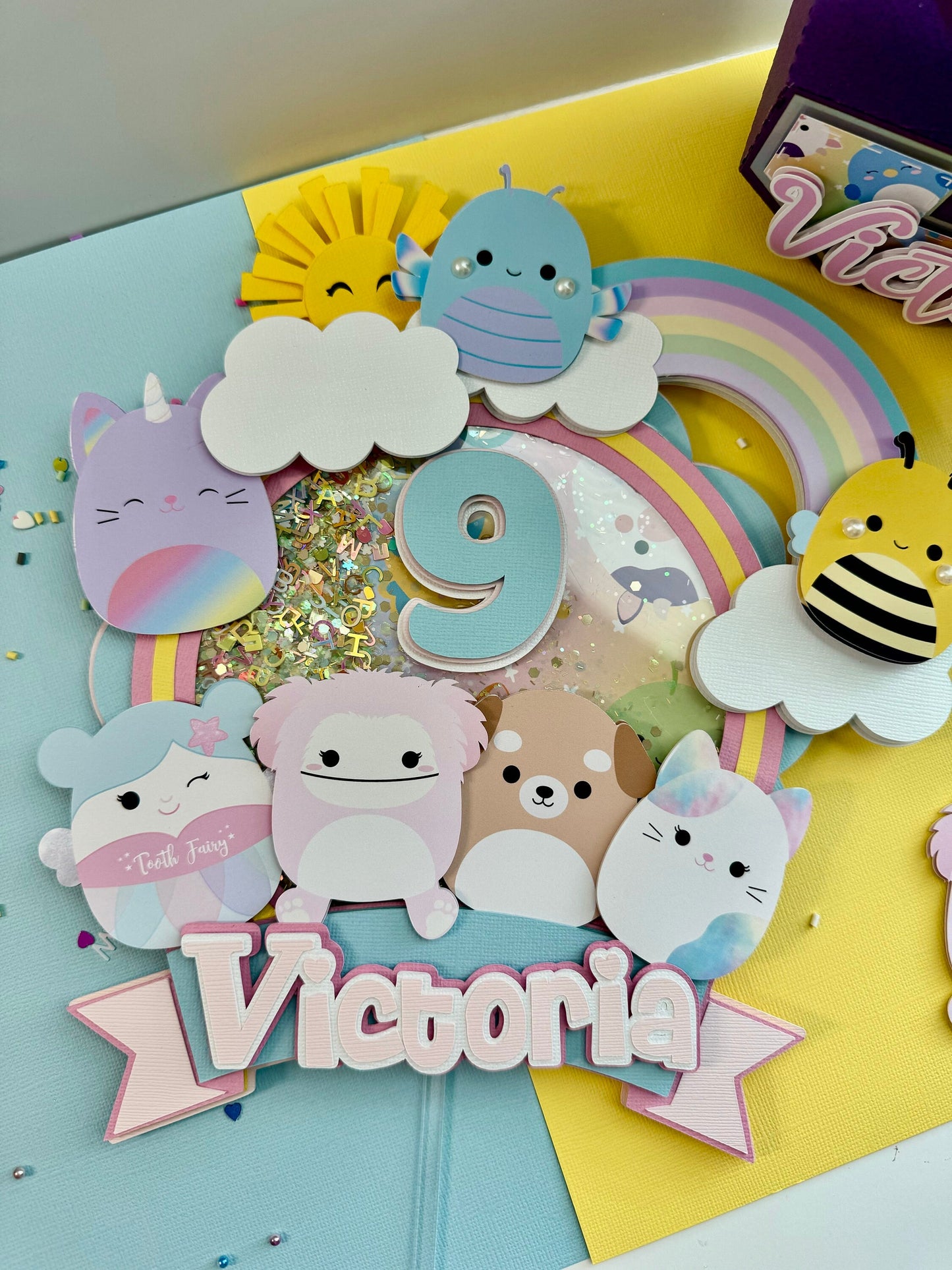 Squishmallows Theme Cake Topper | Cute Plush Animal Cake Topper | Birthday Cake Topper | Party Decoration