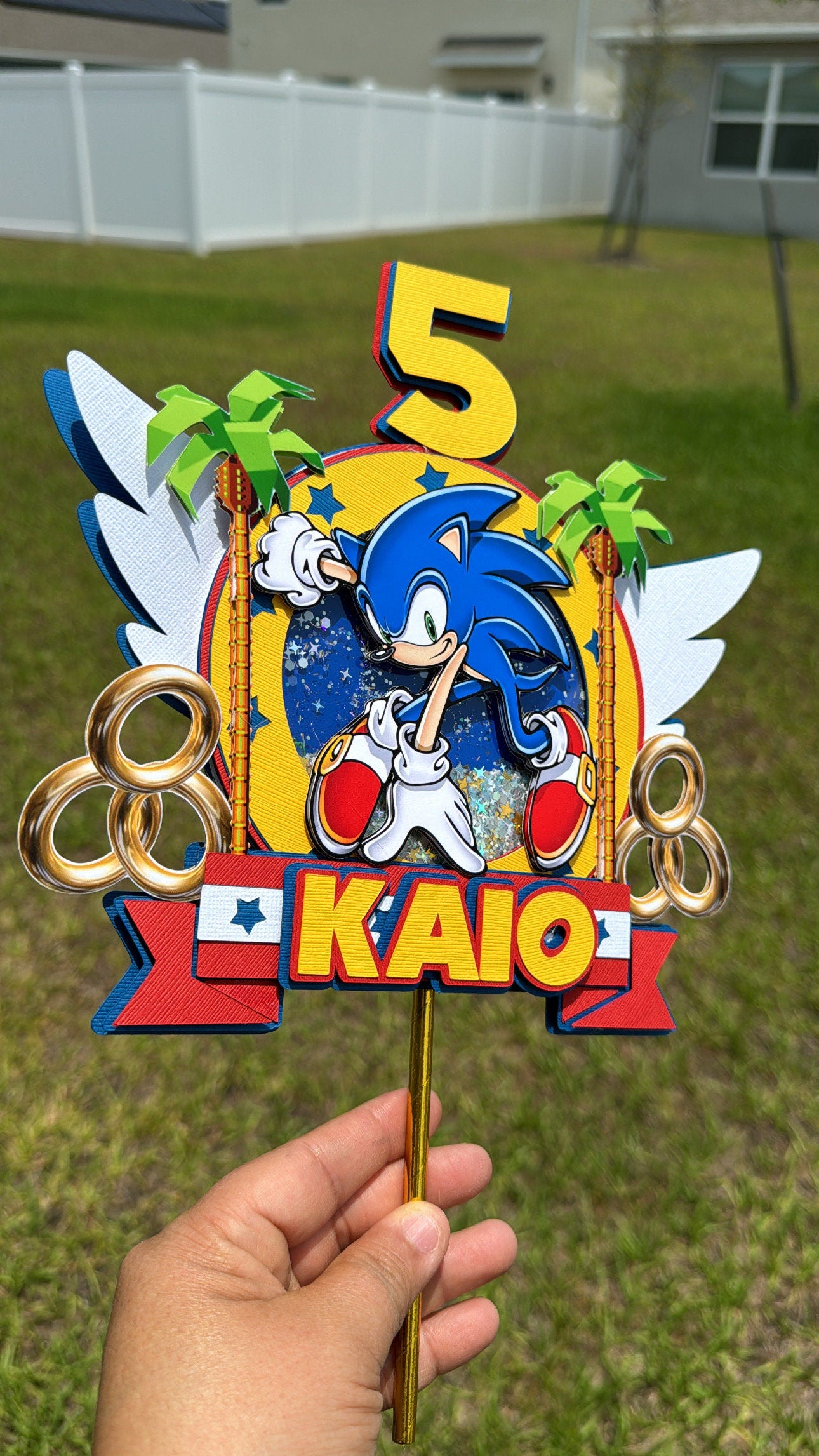 Sonic the Hedgehog Cake Topper Sonic Party Decoration