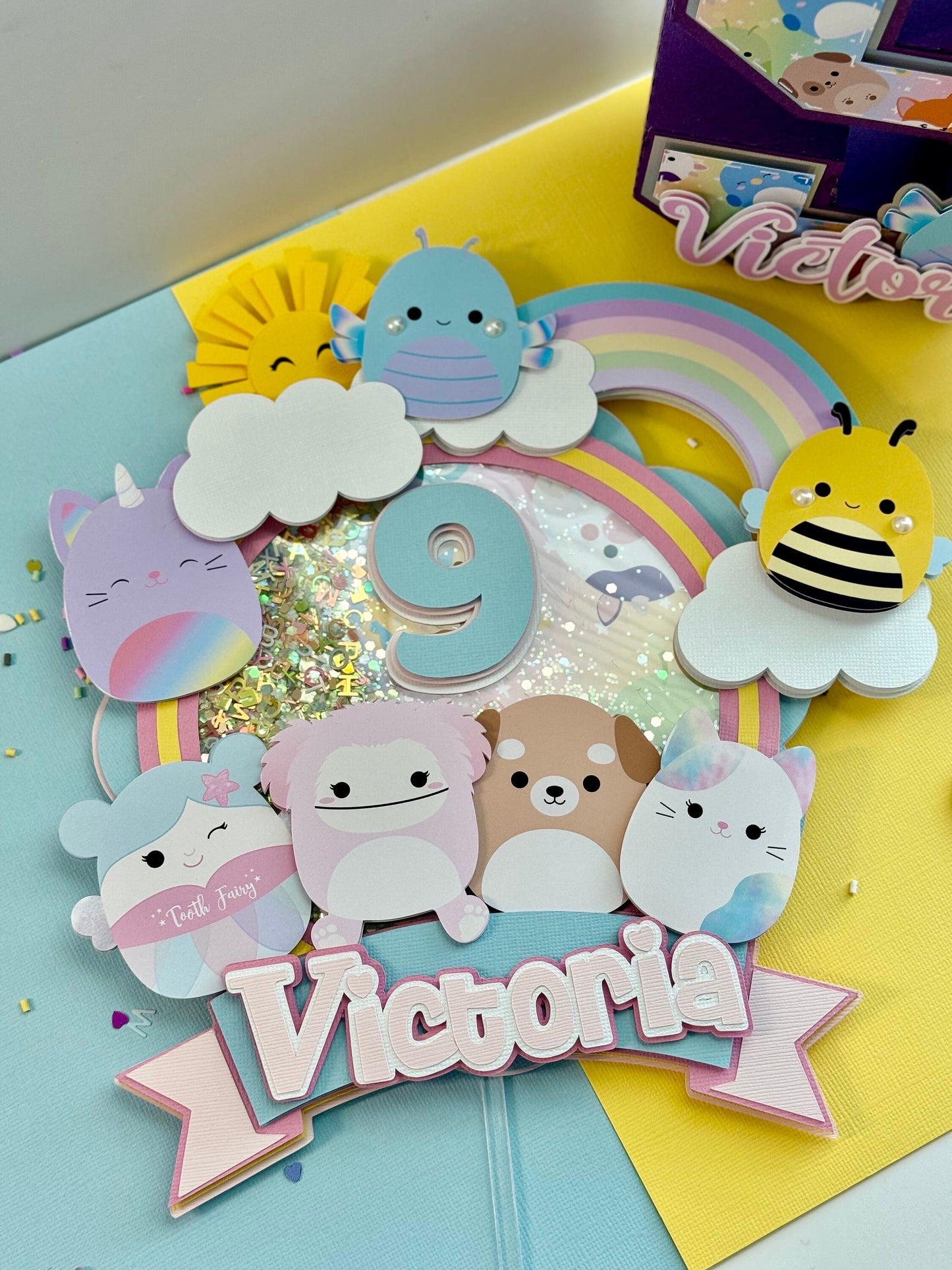 Squishmallows Theme Cake Topper | Cute Plush Animal Cake Topper | Birthday Cake Topper | Party Decoration