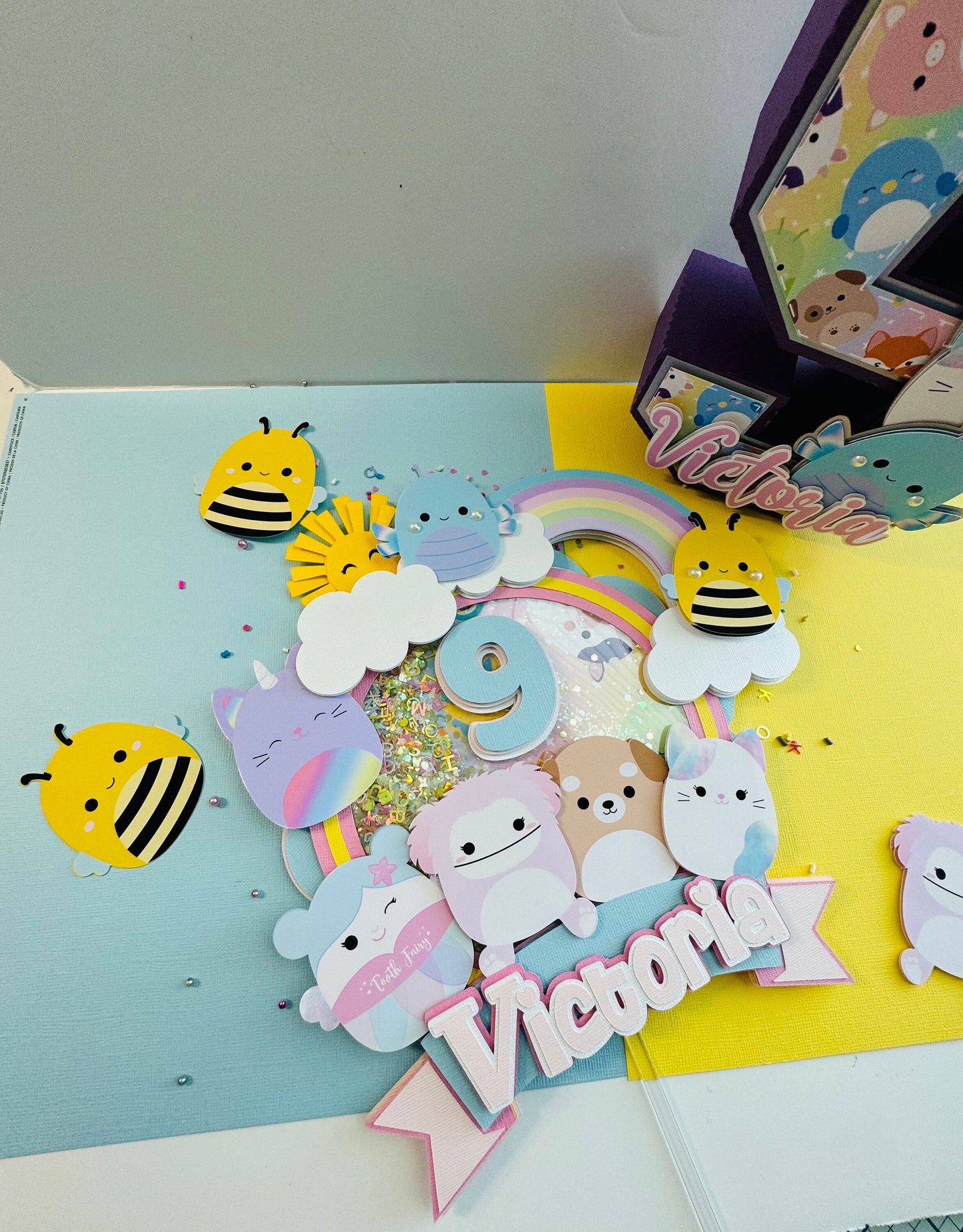 Squishmallows Theme Cake Topper | Cute Plush Animal Cake Topper | Birthday Cake Topper | Party Decoration