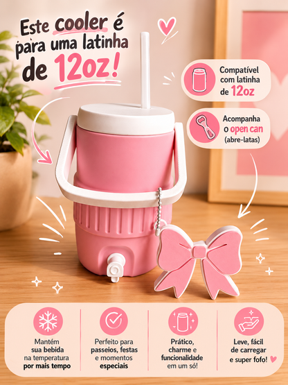 Can Cooler Cup with Bow Can Opener – Reusable Drink Holder - 12 Oz (Copy)