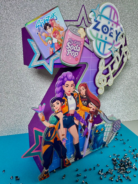 K-pop Demon Hunter 3D Letter or Number | Custom Party Decoration | Personalized Name & Date | Handmade