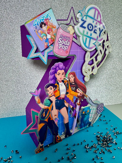 K-pop Demon Hunter 3D Letter or Number | Custom Party Decoration | Personalized Name & Date | Handmade