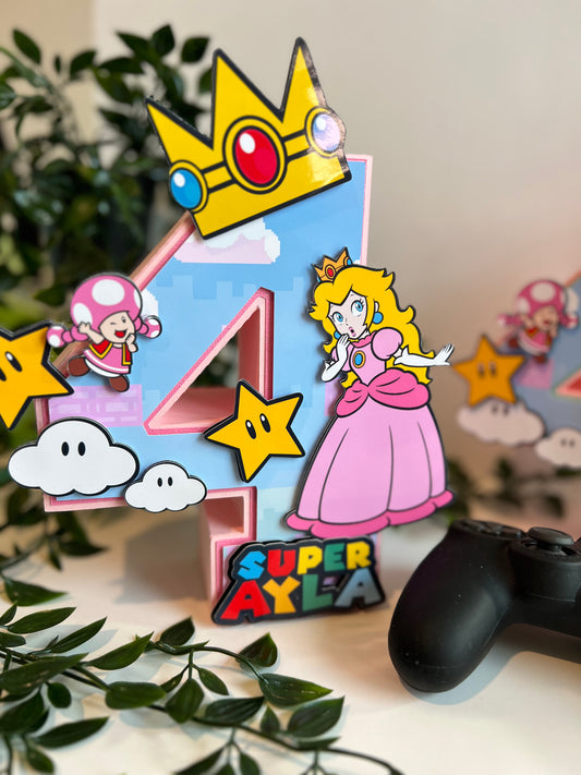 Princess 3D letters / Princess Peach Birthday Decorations / Princess Peach Party / Super Mario Birthday / Girls 3D Letters