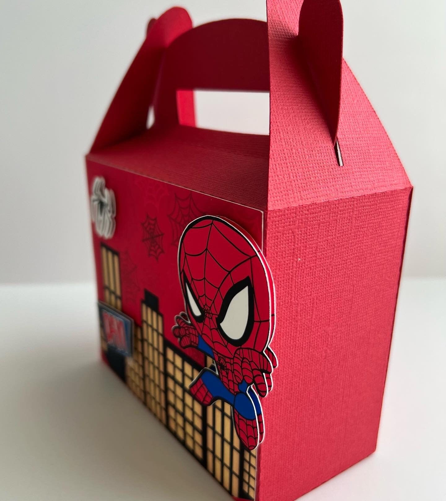 Spider Man favor Box, Spider-Man Birthday, Spiderman Party Bags, Spiderman Gable Bags, Spiderman Party Gift Bag, Spiderman 3D Candy Box