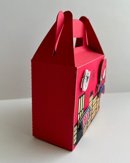 Spider Man favor Box, Spider-Man Birthday, Spiderman Party Bags, Spiderman Gable Bags, Spiderman Party Gift Bag, Spiderman 3D Candy Box