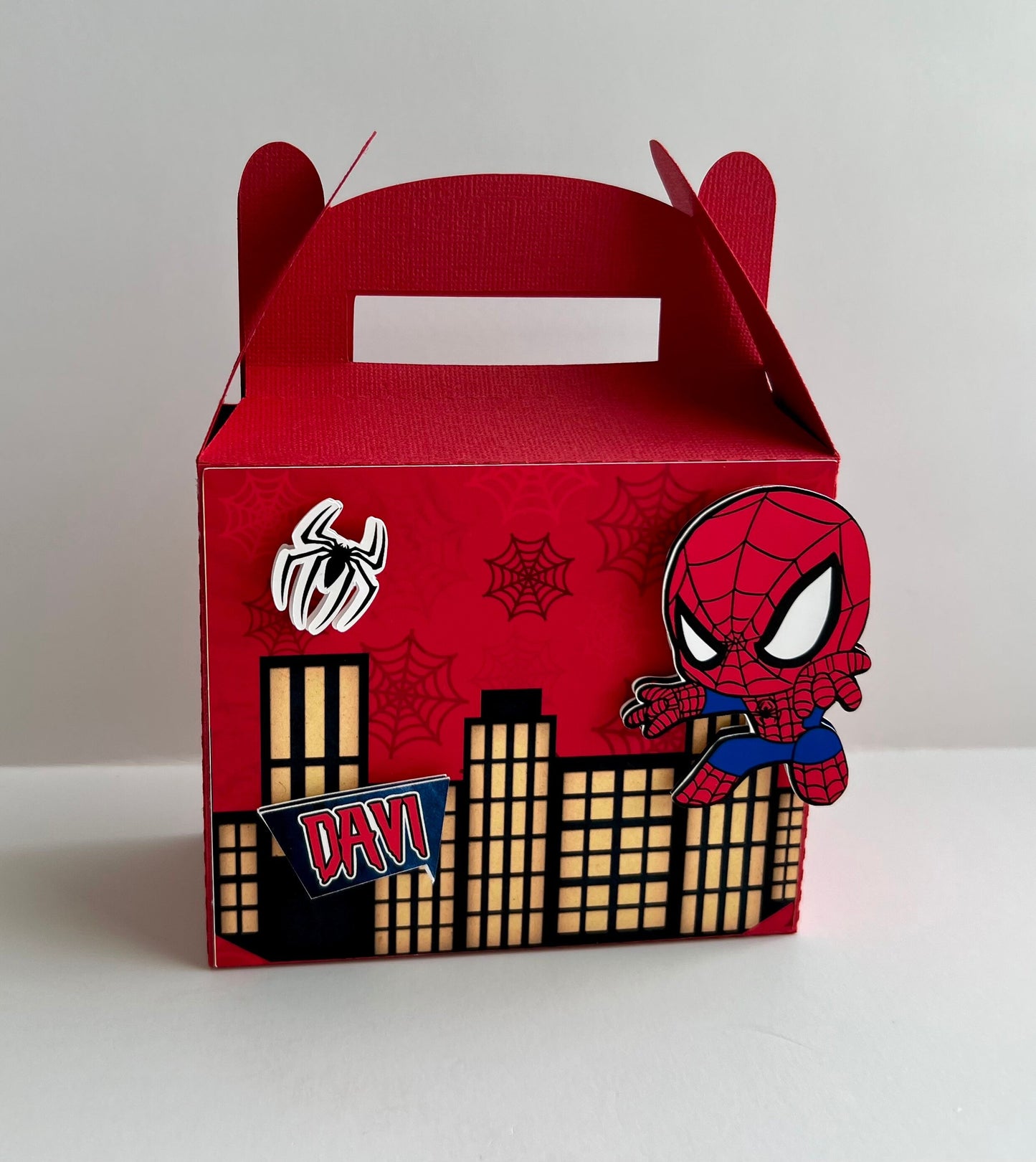 Spider Man favor Box, Spider-Man Birthday, Spiderman Party Bags, Spiderman Gable Bags, Spiderman Party Gift Bag, Spiderman 3D Candy Box