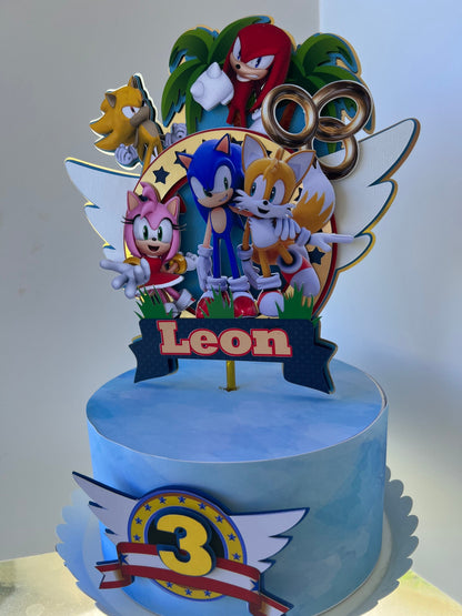 Sonic and Friends Cake Topper, Sonic Birthday, Sonic Cake topper, Super Sonic Topper, Sonic Inspiration, Happy Birthday Cake Topper.