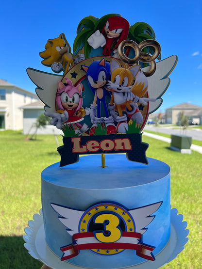 Sonic and Friends Cake Topper, Sonic Birthday, Sonic Cake topper, Super Sonic Topper, Sonic Inspiration, Happy Birthday Cake Topper.