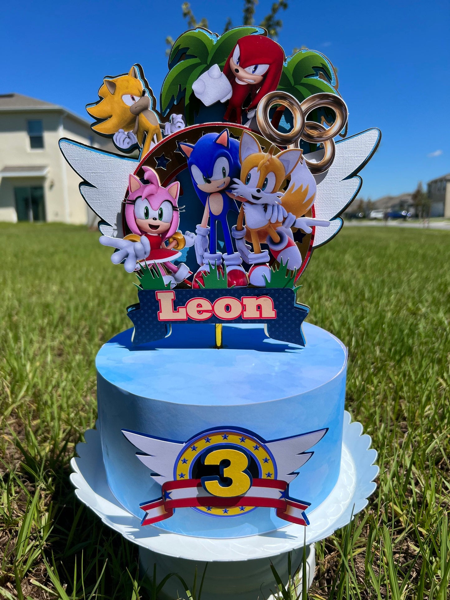 Sonic and Friends Cake Topper, Sonic Birthday, Sonic Cake topper, Super Sonic Topper, Sonic Inspiration, Happy Birthday Cake Topper.