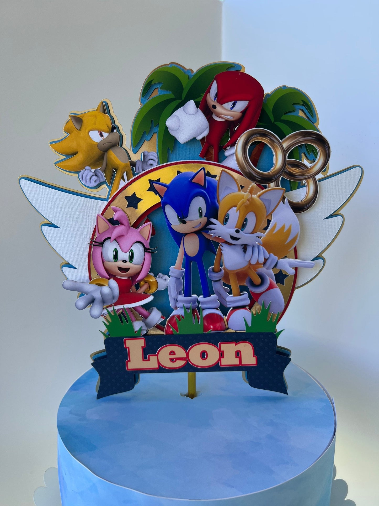 Sonic and Friends Cake Topper, Sonic Birthday, Sonic Cake topper, Super Sonic Topper, Sonic Inspiration, Happy Birthday Cake Topper.