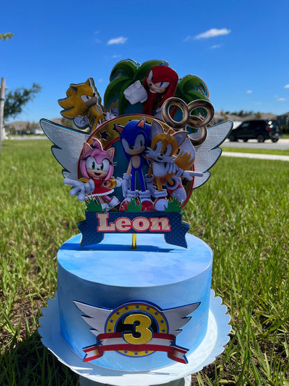 Sonic and Friends Cake Topper, Sonic Birthday, Sonic Cake topper, Super Sonic Topper, Sonic Inspiration, Happy Birthday Cake Topper.