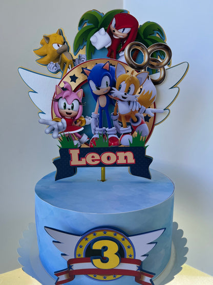 Sonic and Friends Cake Topper, Sonic Birthday, Sonic Cake topper, Super Sonic Topper, Sonic Inspiration, Happy Birthday Cake Topper.