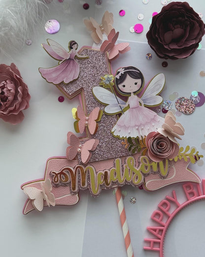 Fairy 1st Birthday | Butterfly Magical Cake Topper | Enchanted Fairy | First Birthday Fairy Garden Birthday Topper | Fairy Party Decoration