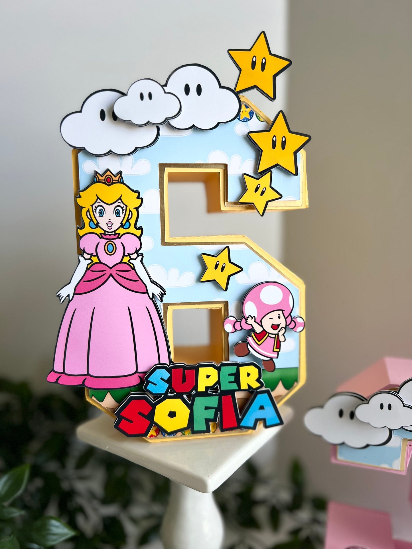 Princess Peach 3D Letters or Numbers | Princess Party Theme | Princess Birthday| Girl Party Decor | Princess Centerpiece