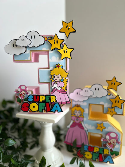 Princess Peach 3D Letters or Numbers | Princess Party Theme | Princess Birthday| Girl Party Decor | Princess Centerpiece